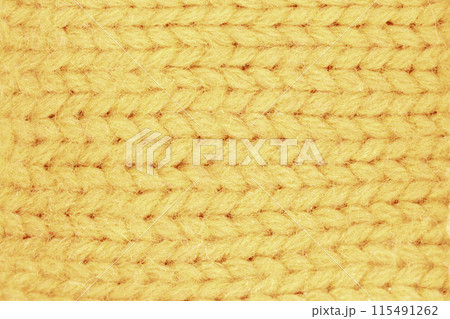 Yellow wool knitted texture background. 115491262