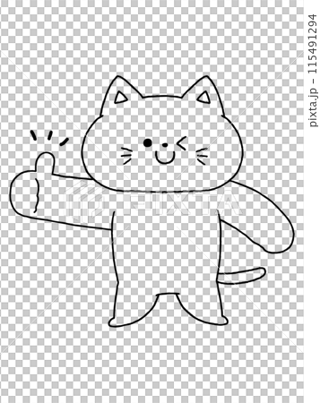 猫/いいね!・線画 猫/いいね!・線画 115491294