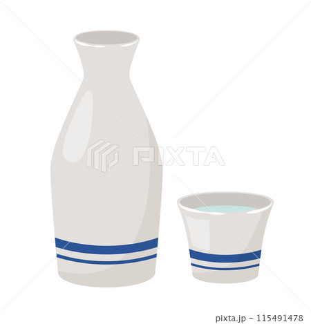 日本酒の徳利とお猪口_ベクターイラスト 115491478