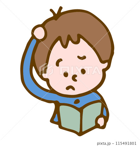 勉強がわからない中学生の男の子 115491801