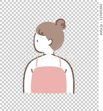 胖女人的背影插畫素材 115491882