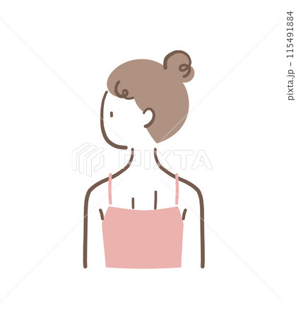 痩せた女性の後ろ姿のイラスト素材 115491884