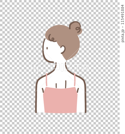 痩せた女性の後ろ姿のイラスト素材 115491884