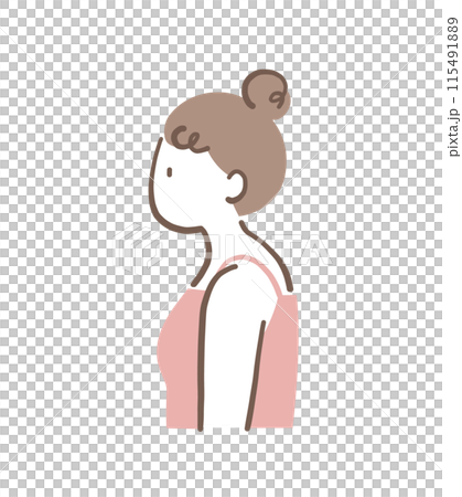 Illustration material of a woman with a stoop 115491889