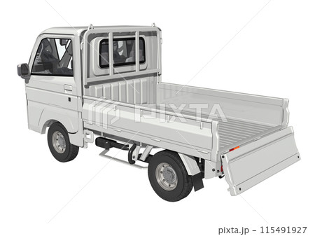 荷台の開いた 白色系の軽トラ(3DCGイメージ) 荷台の開いた 白色系の軽トラ(3DCGイメージ) 115491927