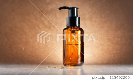 Nourishing hair serum with glossy shine silky droplets frizz taming effect warm caramel tones 115492200