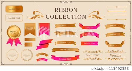 エレガントなリボンフレームセット エレガントなリボンフレームセット 115492528