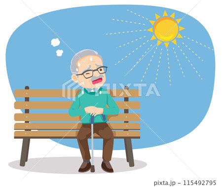elderly thirsty from heat of the summer sun elderly thirsty from heat of the summer sun 115492795
