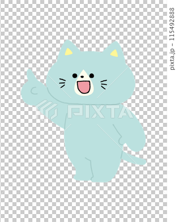 猫／指差し 115492888