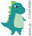 かわいい緑色の恐竜キャラクター 115493080