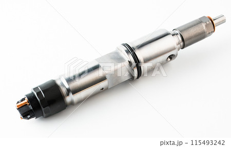 New fuel injector on white background close up 115493242