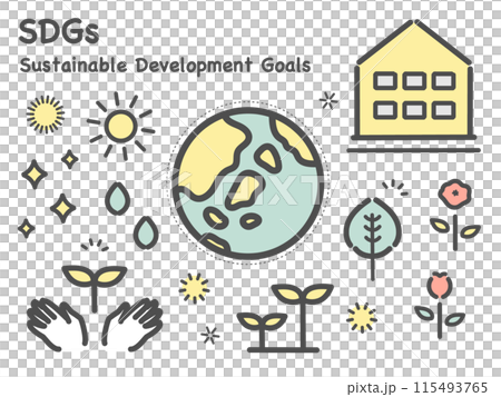 SDGs 環境 地球 イラストセット SDGs 環境 地球 イラストセット 115493765