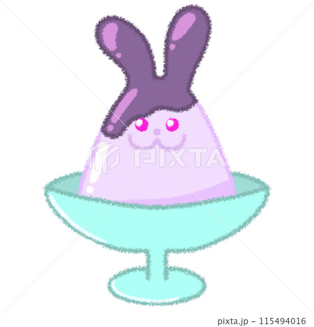 うさぎの形のプリンイラスト うさぎの形のプリンイラスト 115494016