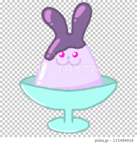 うさぎの形のプリンイラスト うさぎの形のプリンイラスト 115494016