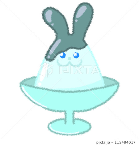 うさぎの形のプリンイラスト うさぎの形のプリンイラスト 115494017