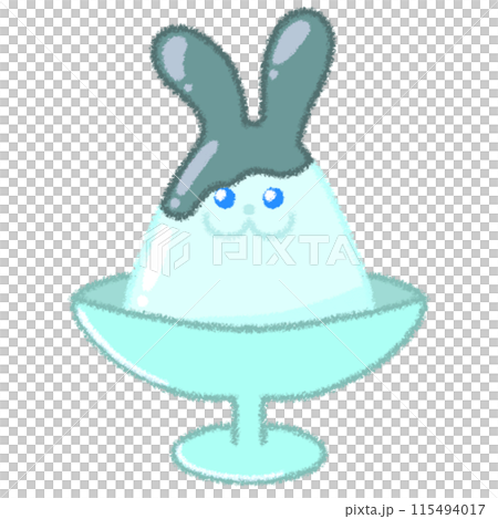 うさぎの形のプリンイラスト うさぎの形のプリンイラスト 115494017