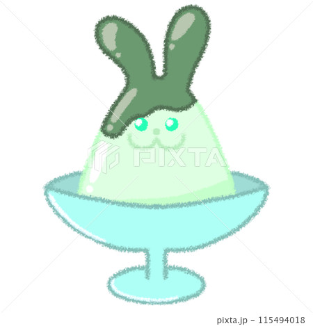 うさぎの形のプリンイラスト 115494018