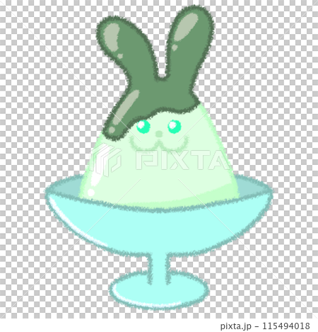 うさぎの形のプリンイラスト 115494018