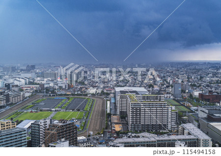 川崎の街を覆う雨雲　ゲリラ豪雨　局地的大雨　俯瞰【神奈川県・川崎市】 115494158