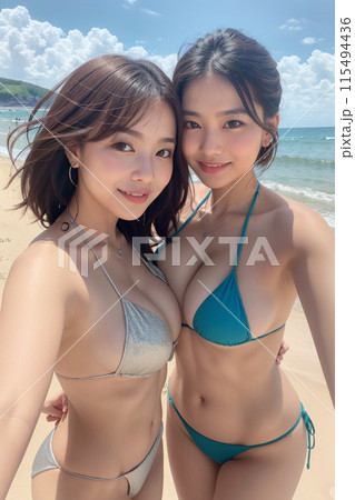 海に遊びに来たギャル 115494436