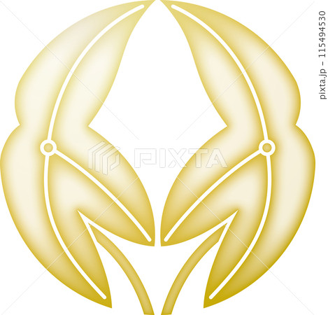 家紋 変り抱き葉沢瀉【金色】 家紋 変り抱き葉沢瀉【金色】 115494530