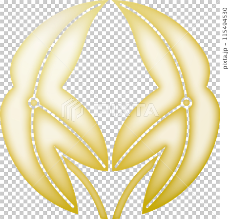 家紋 変り抱き葉沢瀉【金色】 家紋 変り抱き葉沢瀉【金色】 115494530