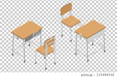 等距插畫:學校課桌和椅子 等距插畫:學校課桌和椅子 115494539