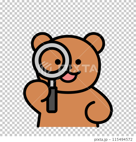 放大鏡熊簡單 115494572