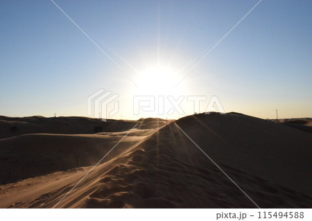 朝日の昇る砂漠 朝日の昇る砂漠 115494588
