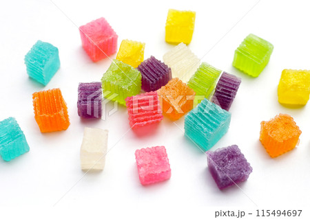 Colorful crispy jelly. Thai sweet dessert Colorful crispy jelly. Thai sweet dessert 115494697