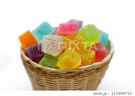 Colorful crispy jelly. Thai sweet dessert 115494733