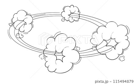 Comic speed motion effect, clouds way, trail set fast wind swirl, puff poof elements isolated on white background. Blow explosion Comic speed motion effect, clouds way, trail set fast wind swirl, puff poof elements isolated on white background. Blow explosion 115494879