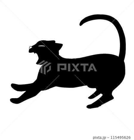 あくびをする猫のイラスト素材 [115495626] - PIXTA