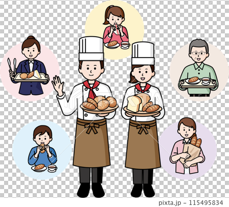 Baker and customer Baker and customer 115495834