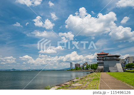 大津市なぎさ公園湖岸風景 大津市なぎさ公園湖岸風景 115496126