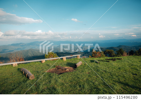 Green fields on the mountains in summer Green fields on the mountains in summer 115496280