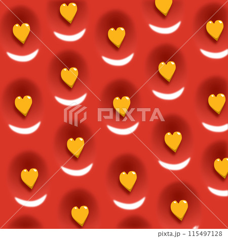 Red strawberry screensaver pattern with hearts instead of seeds. Vector illustration red background of a depression in a strawberry berry to contain seeds. Abstract backgrounds for desktop wrappers or 115497128