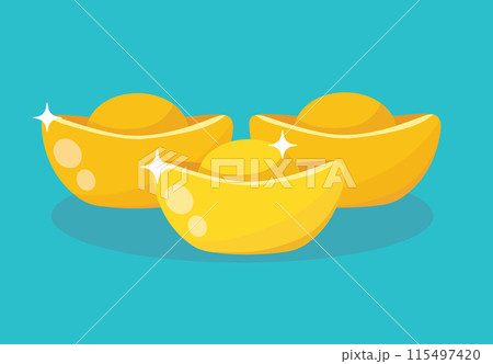 Chinese gold bars vector illustration Chinese gold bars vector illustration 115497420