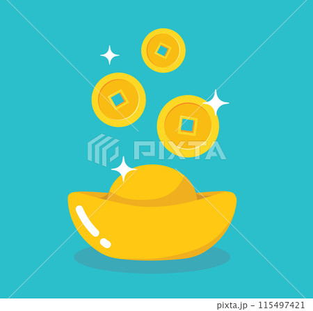 Chinese gold bars vector illustration Chinese gold bars vector illustration 115497421