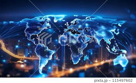 グローバル社会 世界の産業 ネットワーク グローバル社会 世界の産業 ネットワーク 115497602