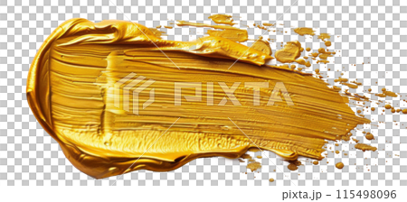 Yellow Paint Smudge on White Background 115498096