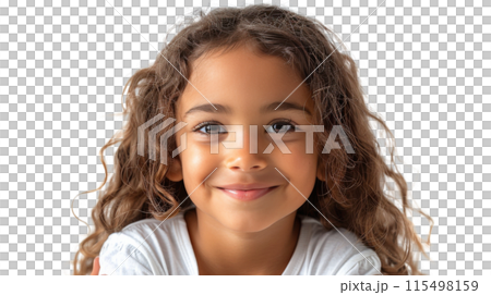 Close Up of a Childs Face With Blue Eyes 115498159