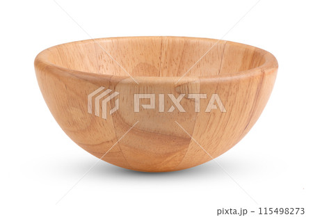wood bowl isolated on white background 115498273