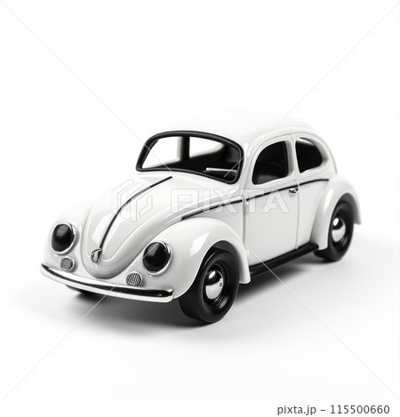 A miniature model of a white retro car isolated A miniature model of a white retro car isolated 115500660