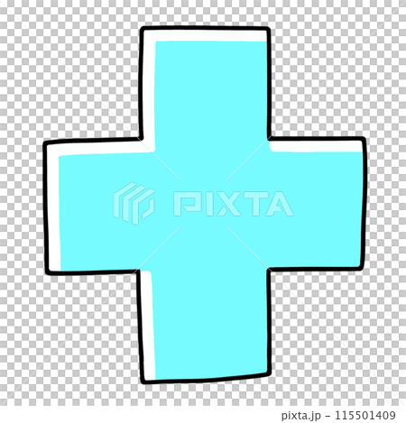 A simple, loose Chinese numeral for ten, a jagged version, solid color 115501409