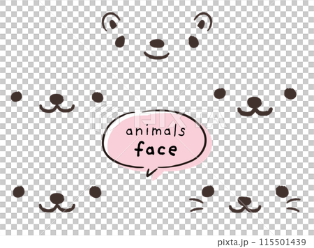 Animal face parts set (with speech bubble) 115501439