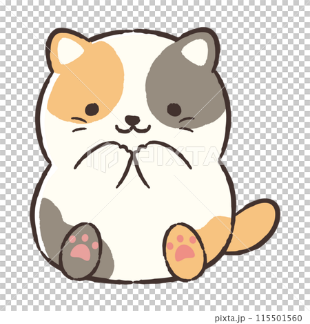 可愛的手繪貓插畫 115501560