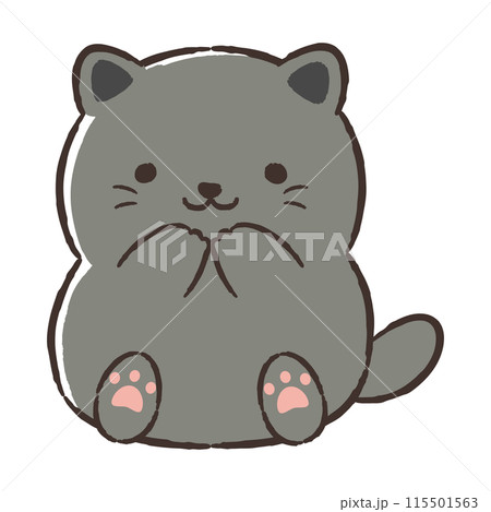 かわいい手描きの猫のイラスト 115501563