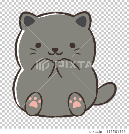 かわいい手描きの猫のイラスト 115501563