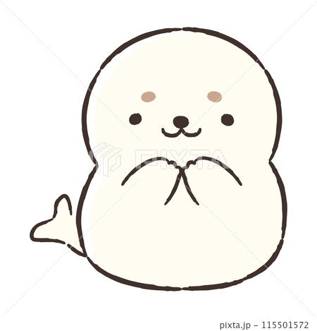 かわいい手描きのアザラシのイラスト 115501572